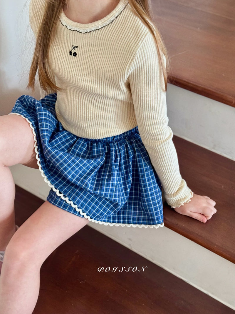 Poisson - Korean Children Fashion - #childofig - Mary Check Skirt Pants - 12