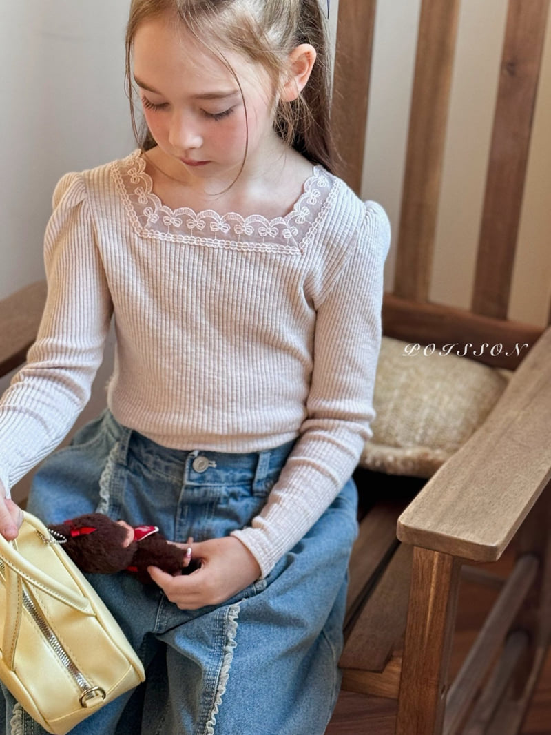 Poisson - Korean Children Fashion - #childofig - Blanc Lace Tee - 4