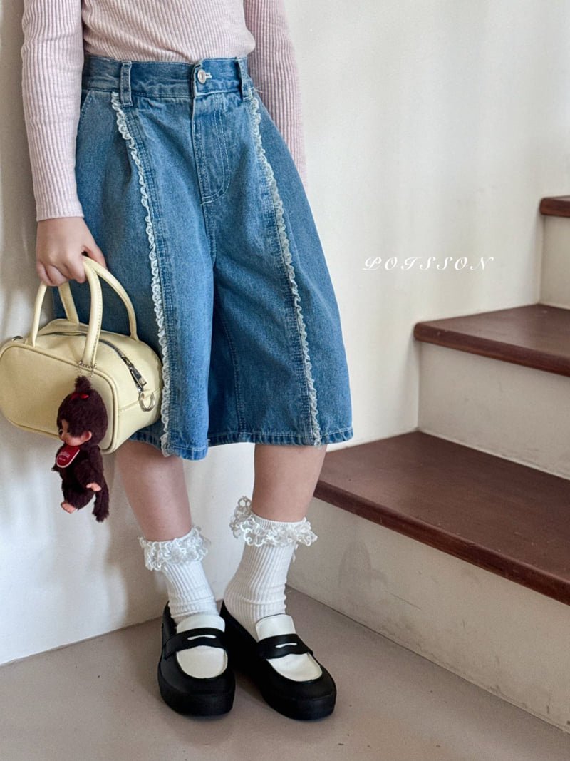 Poisson - Korean Children Fashion - #childrensboutique - Lace Bermuda Pants - 11