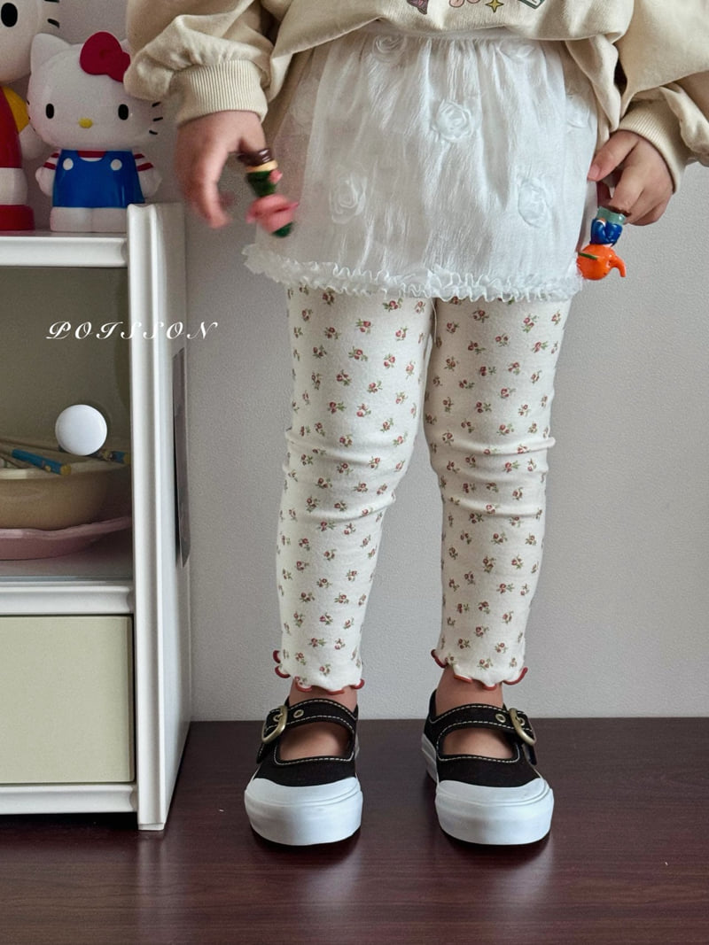 Poisson - Korean Children Fashion - #childofig - Flower Leggings - 4