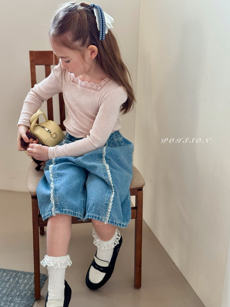 Poisson - Korean Children Fashion - #discoveringself - Blanc Lace Tee - 6