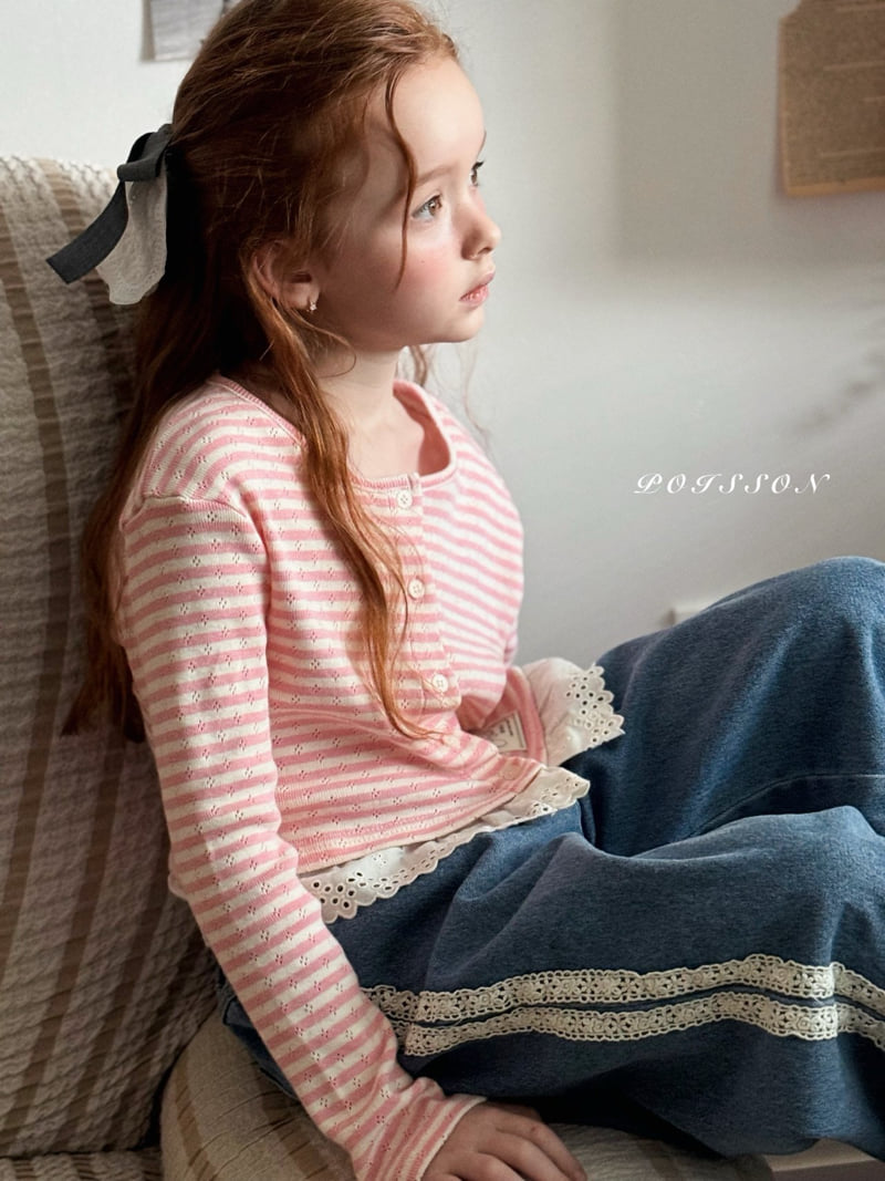 Poisson - Korean Children Fashion - #discoveringself - Line Denim Pants - 5