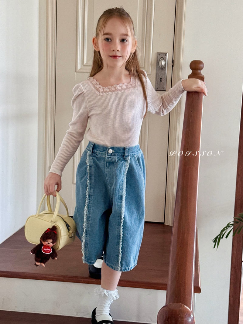 Poisson - Korean Children Fashion - #fashionkids - Blanc Lace Tee - 7