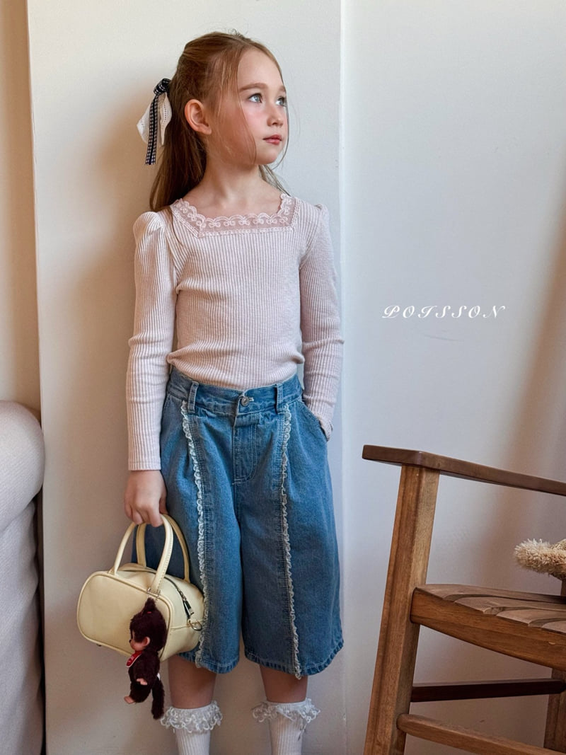 Poisson - Korean Children Fashion - #kidsstore - Blanc Lace Tee - 9