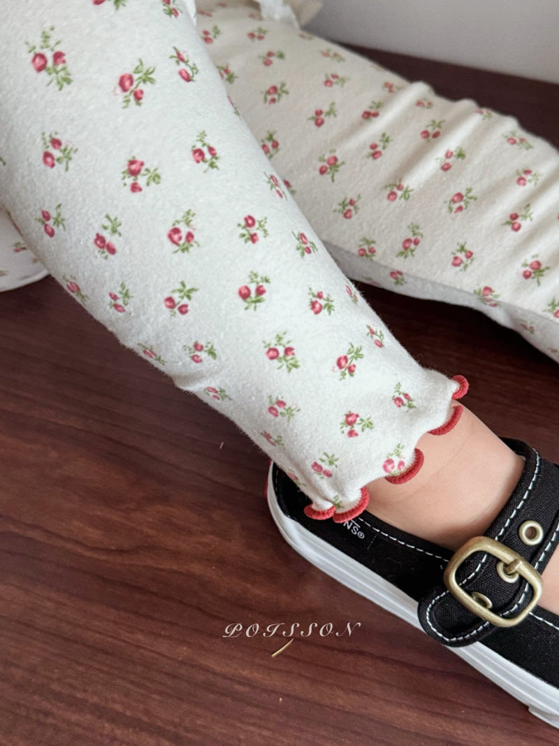 Poisson - Korean Children Fashion - #kidsstore - Flower Leggings - 9