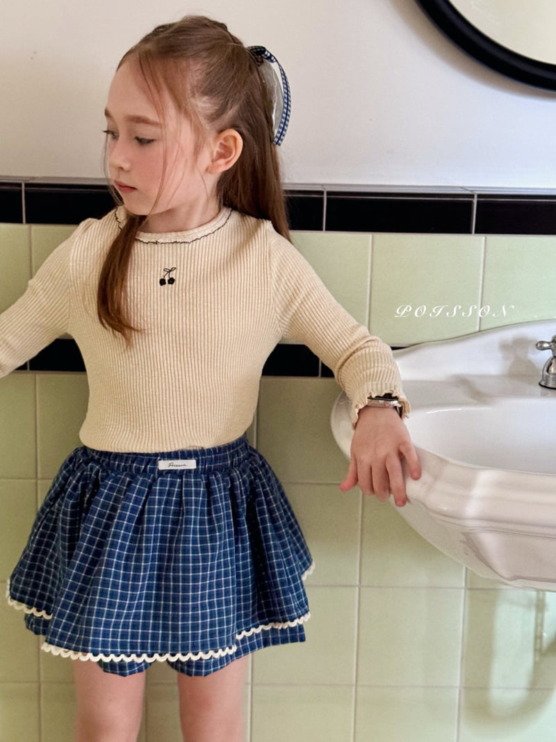 Poisson - Korean Children Fashion - #kidsshorts - Mary Check Skirt Pants - 4