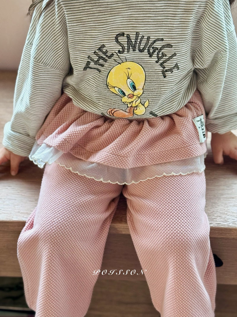 Poisson - Korean Children Fashion - #kidzfashiontrend - Looney Striped Tee - 12