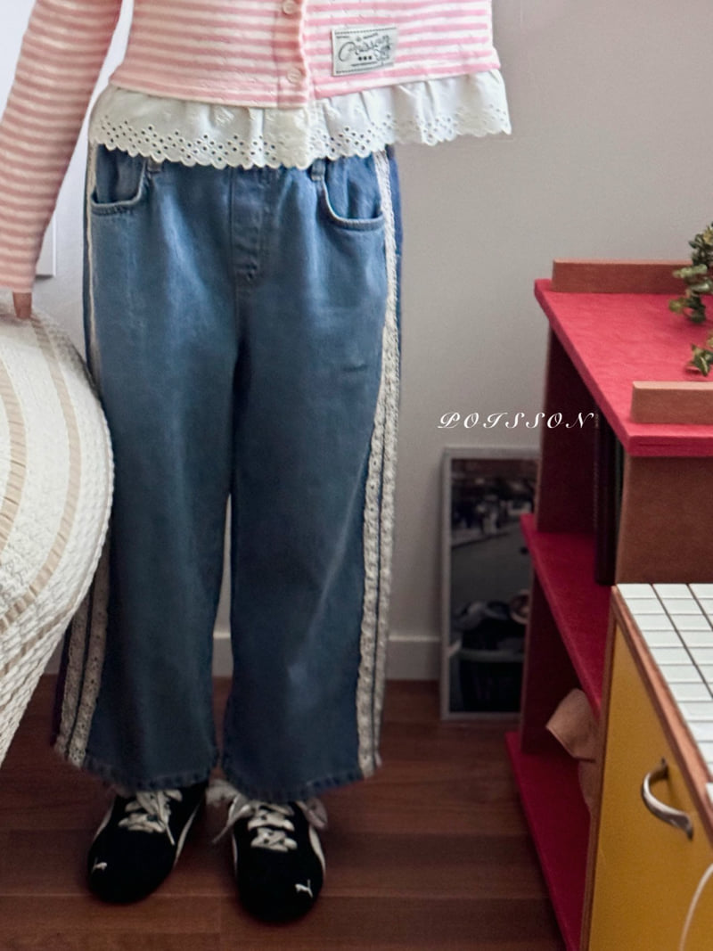 Poisson - Korean Children Fashion - #kidzfashiontrend - Line Denim Pants - 9
