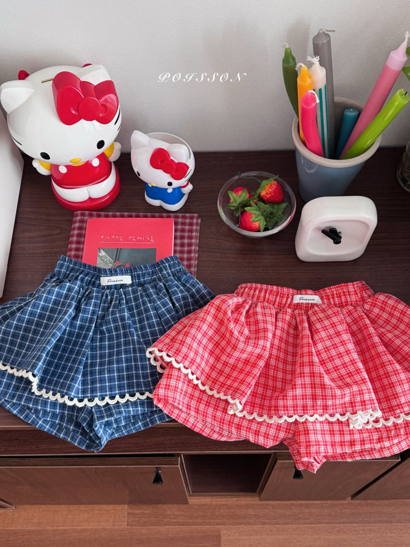 Poisson - Korean Children Fashion - #kidzfashiontrend - Mary Check Skirt Pants - 5