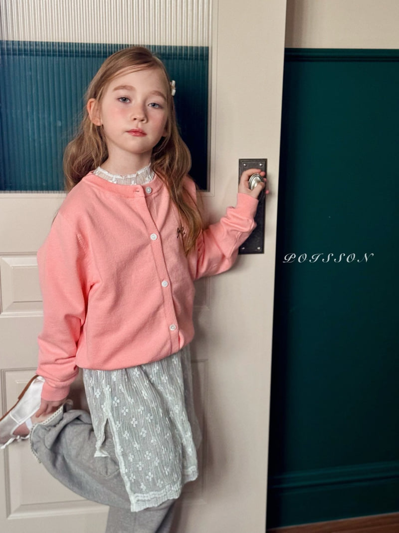 Poisson - Korean Children Fashion - #littlefashionista - Ribbon Embroidery Cardigan - 5