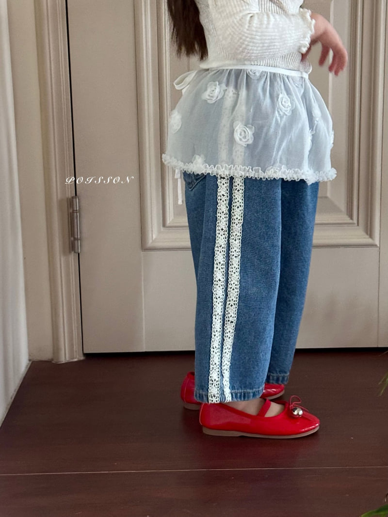 Poisson - Korean Children Fashion - #magicofchildhood - Line Denim Pants - 12