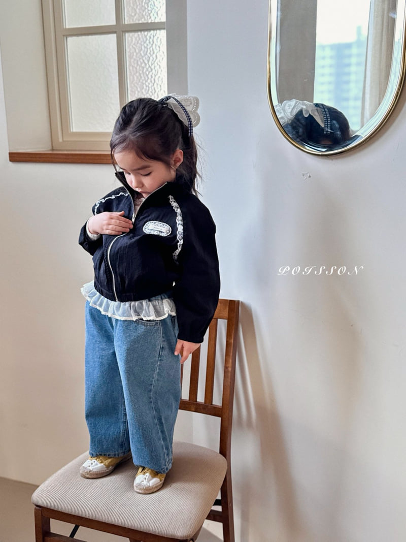 Poisson - Korean Children Fashion - #magicofchildhood - Chouchou Lace Denim Pants - 10