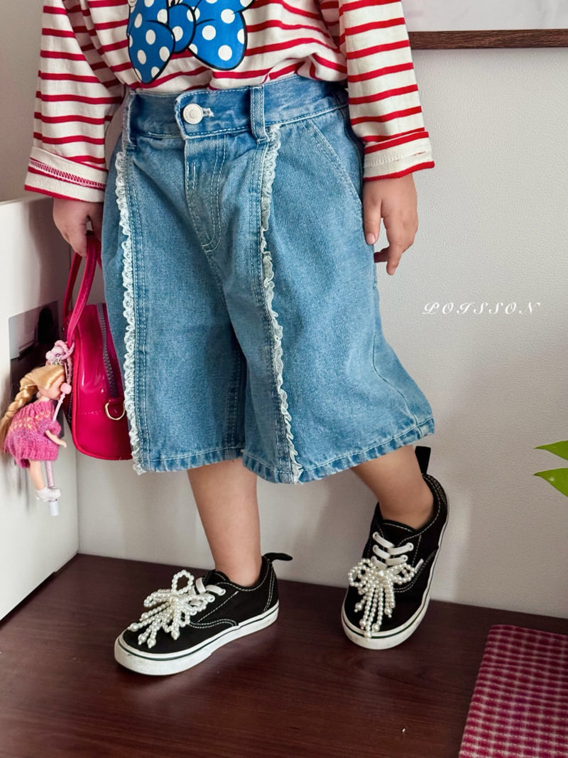 Poisson - Korean Children Fashion - #minifashionista - Lace Bermuda Pants - 5