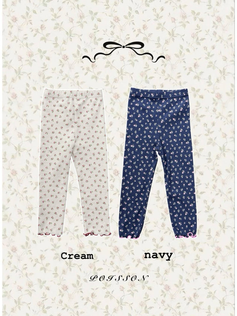 Poisson - Korean Children Fashion - #toddlerclothing - Flower Leggings