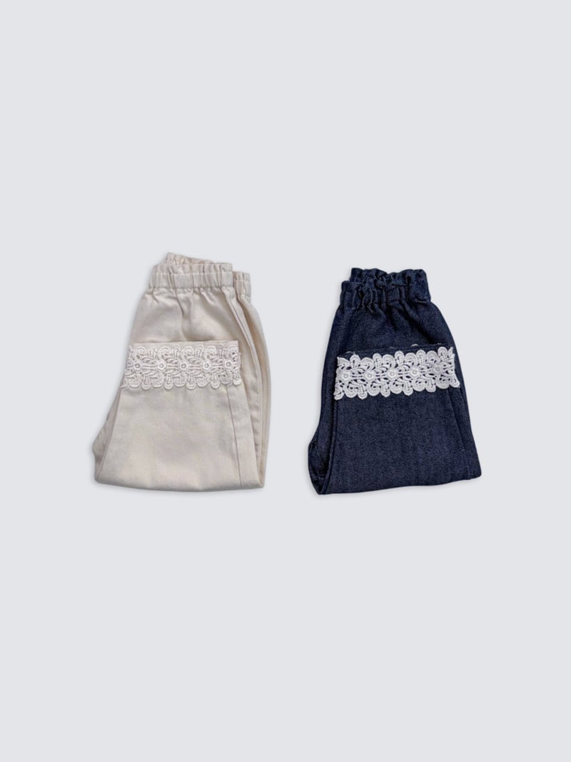 Pom - Korean Baby Fashion - #babyboutique - Frill Lace Pants - 2