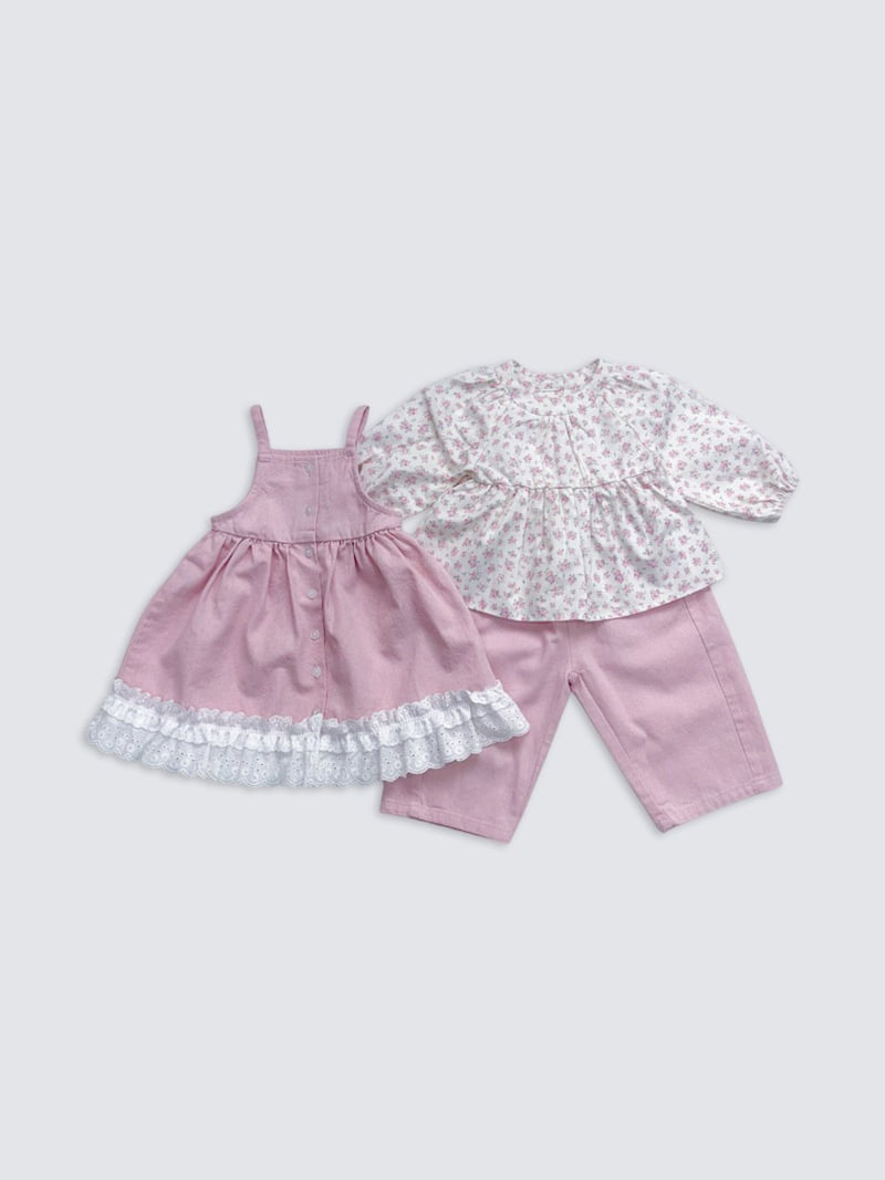 Pom - Korean Baby Fashion - #babyboutiqueclothing - Flower Blouse - 3