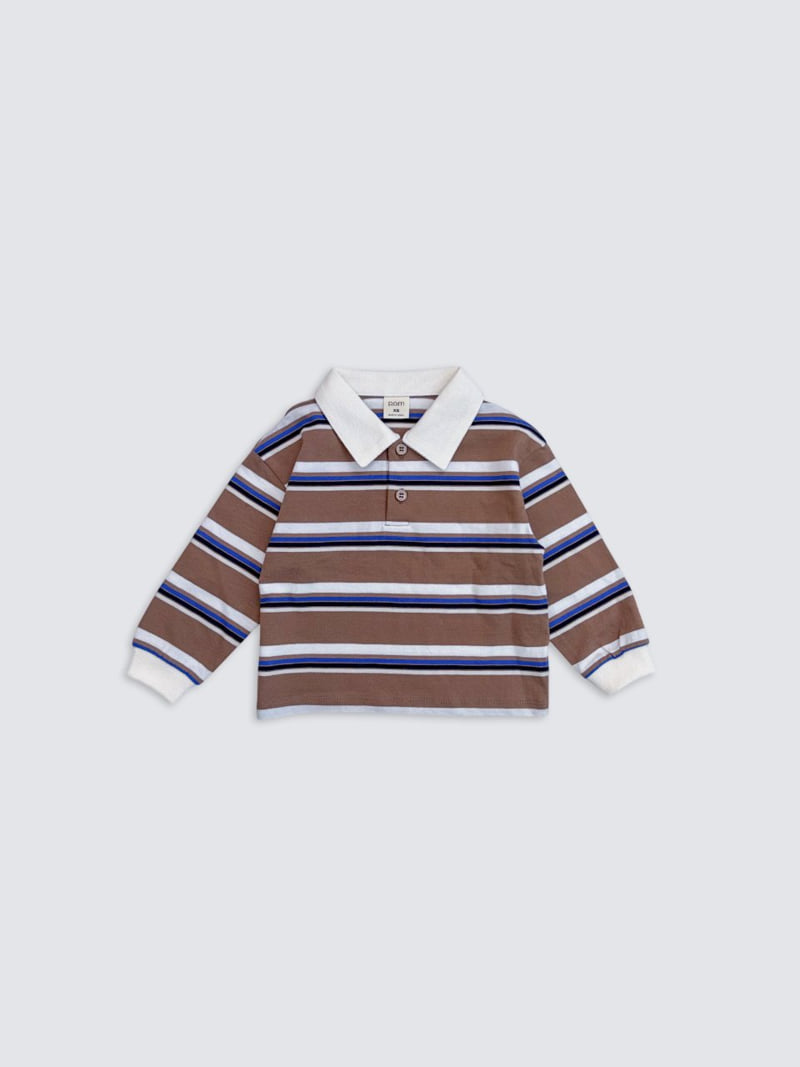 Pom - Korean Baby Fashion - #babyclothing - Stripe Collar Tee - 11