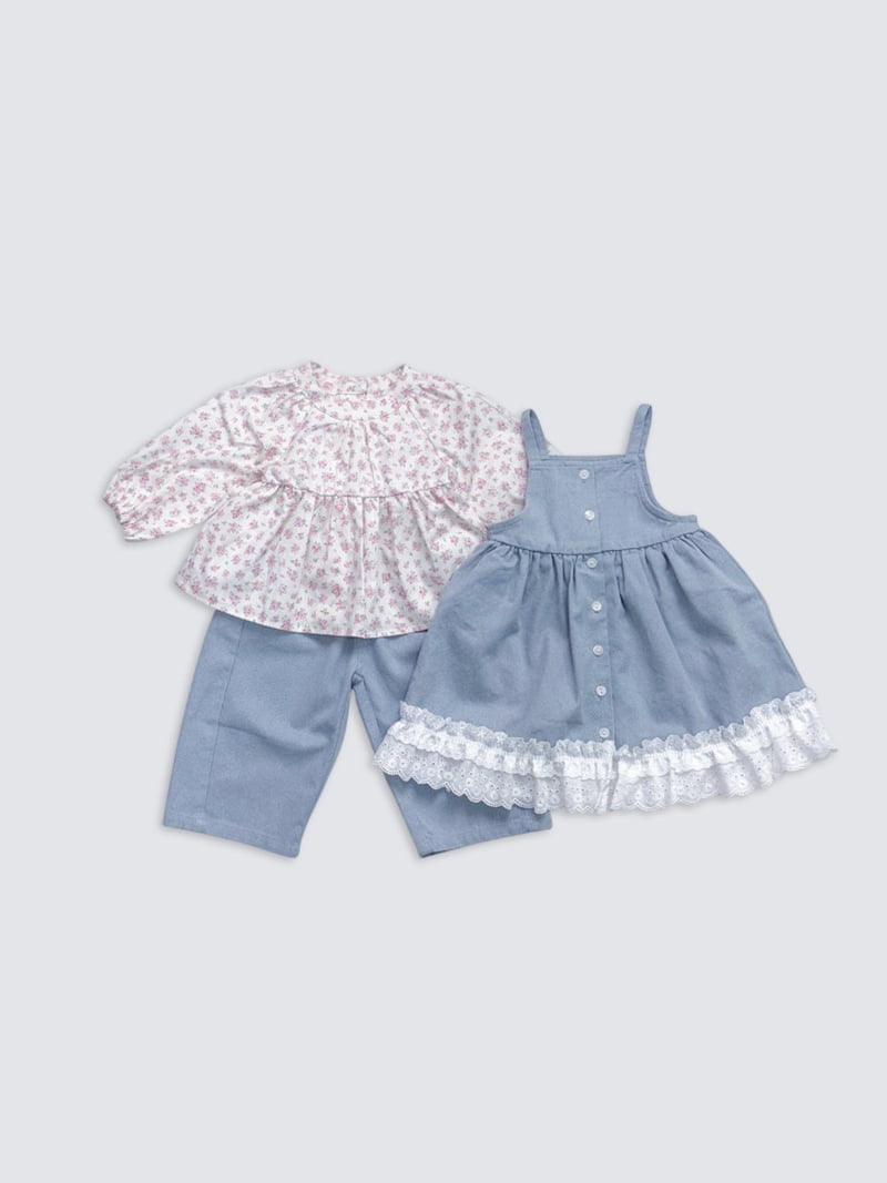 Pom - Korean Baby Fashion - #babyfever - Flower Blouse - 6