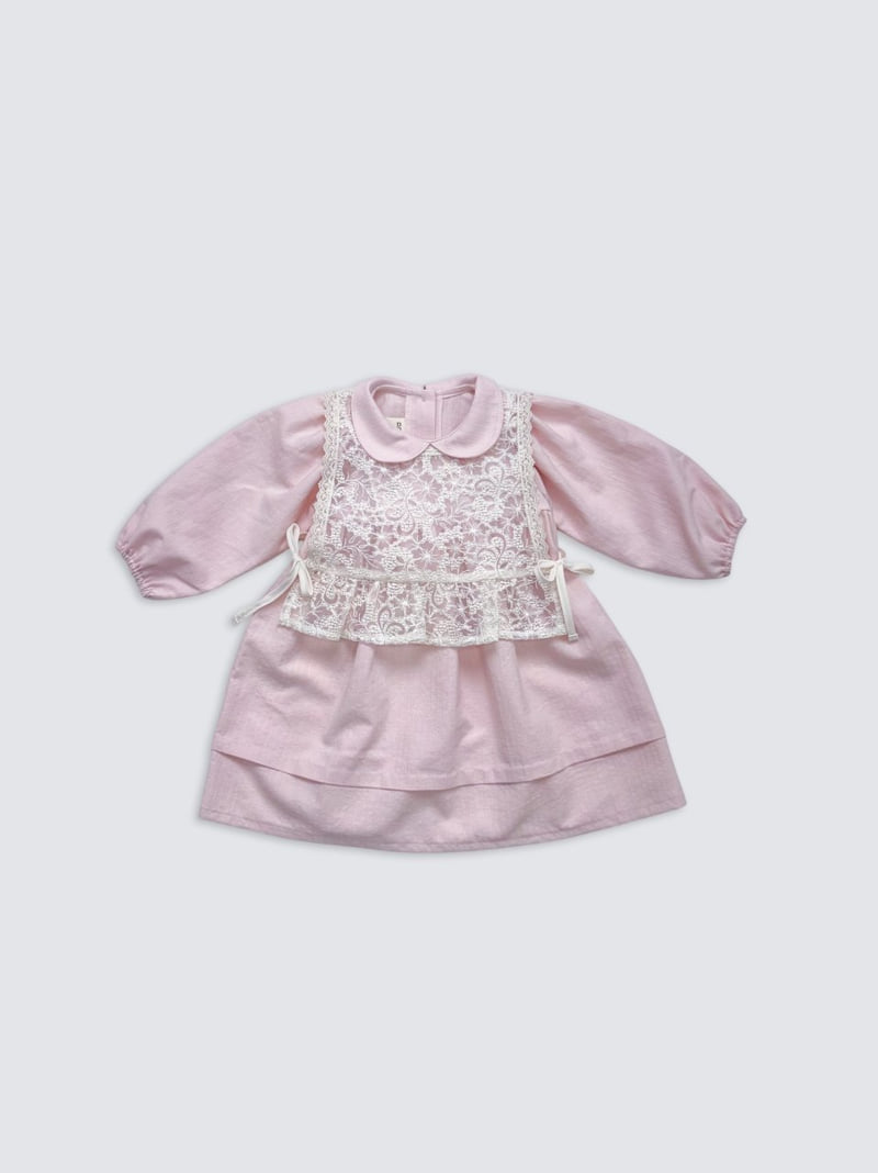 Pom - Korean Baby Fashion - #babyfashion - Collar Panel One-piece - 4