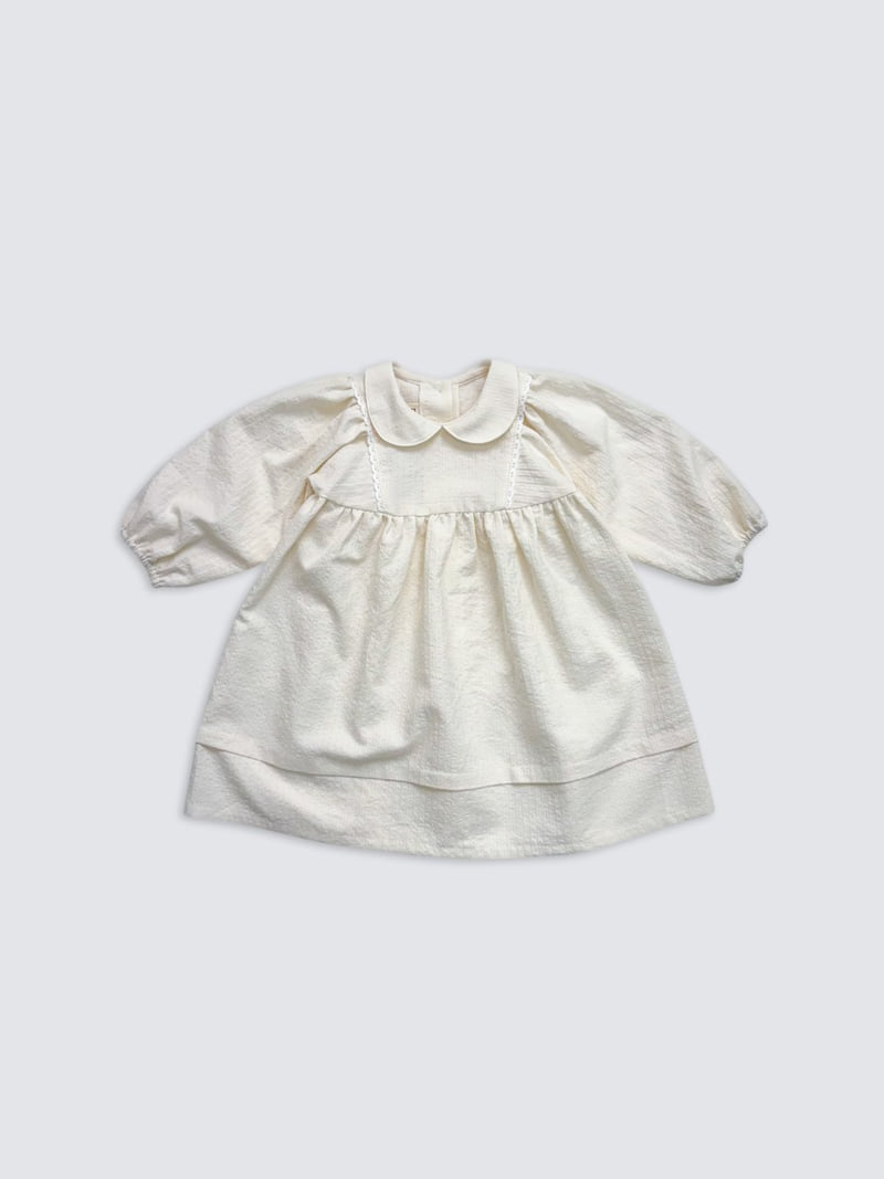 Pom - Korean Baby Fashion - #babygirlfashion - Collar Panel One-piece - 5