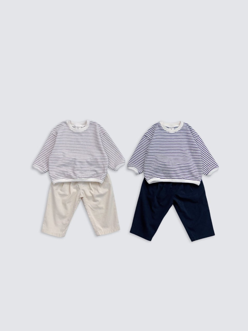 Pom - Korean Baby Fashion - #babygirlfashion - Rappa Stripe Sweatshirt - 3