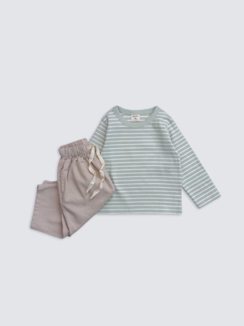 Pom - Korean Baby Fashion - #babylifestyle - Stripe Ribbed Basic Tee
