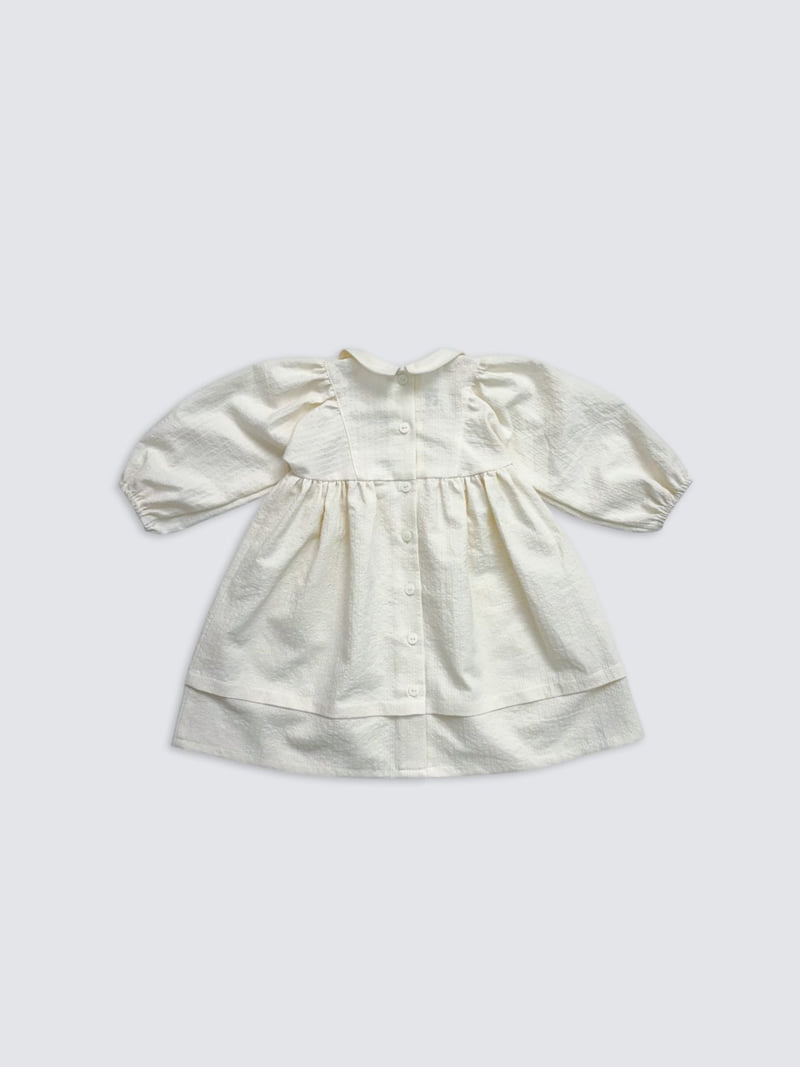 Pom - Korean Baby Fashion - #babyoninstagram - Collar Panel One-piece - 7