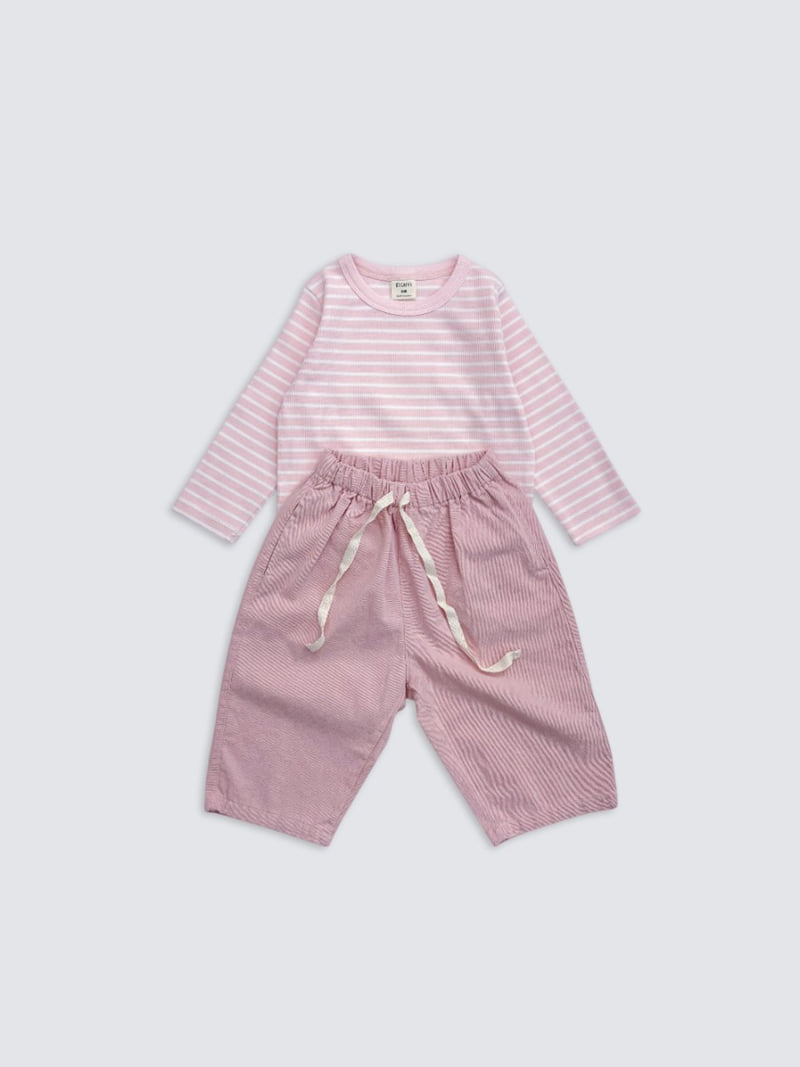 Pom - Korean Baby Fashion - #babyoninstagram - Stripe Ribbed Basic Tee - 2
