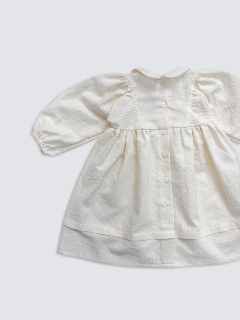 Pom - Korean Baby Fashion - #babyootd - Collar Panel One-piece - 8