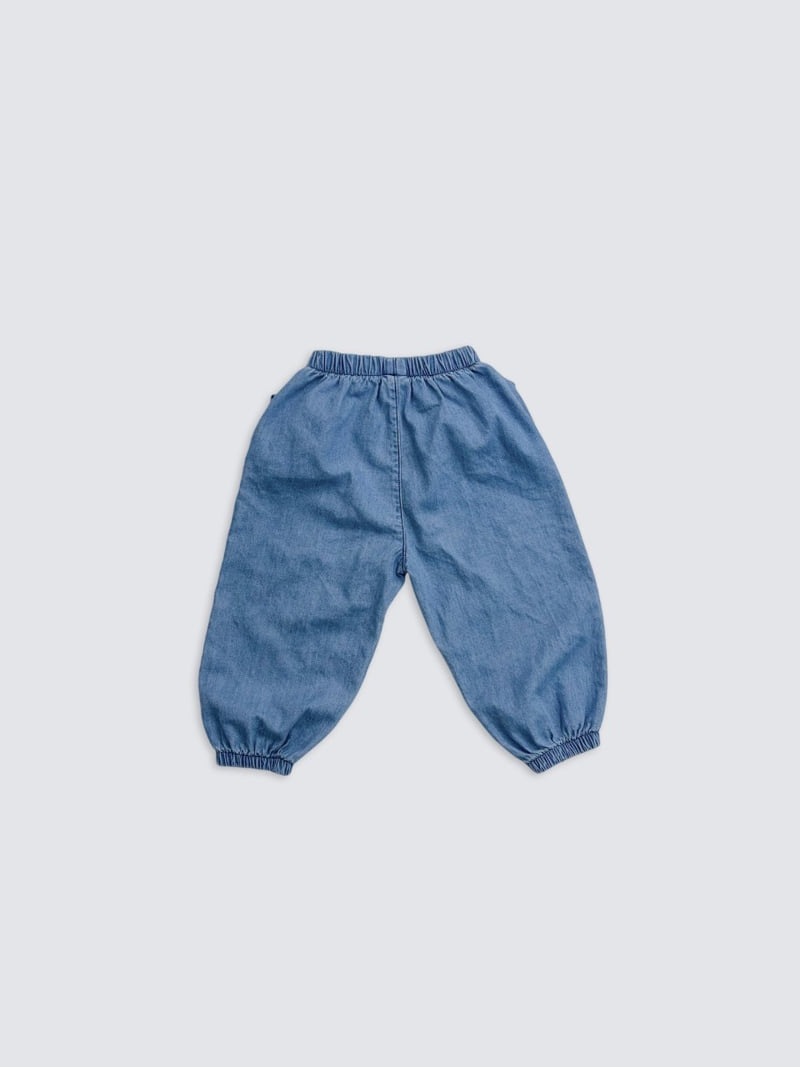 Pom - Korean Baby Fashion - #babyoutfit - Denim Jogger Pants - 2