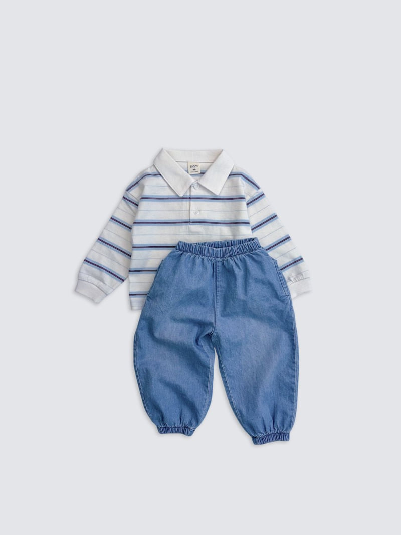 Pom - Korean Baby Fashion - #babyoutfit - Denim Jogger Pants - 3
