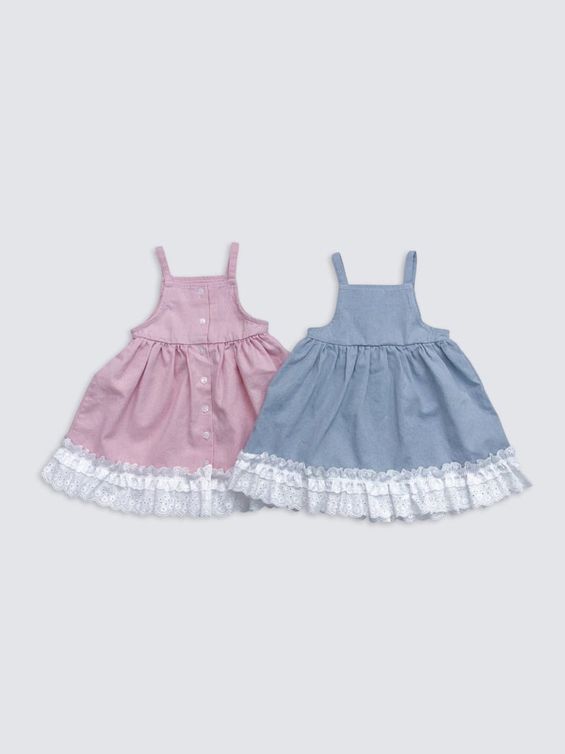 Pom - Korean Baby Fashion - #babyoutfit - Apron One-piece