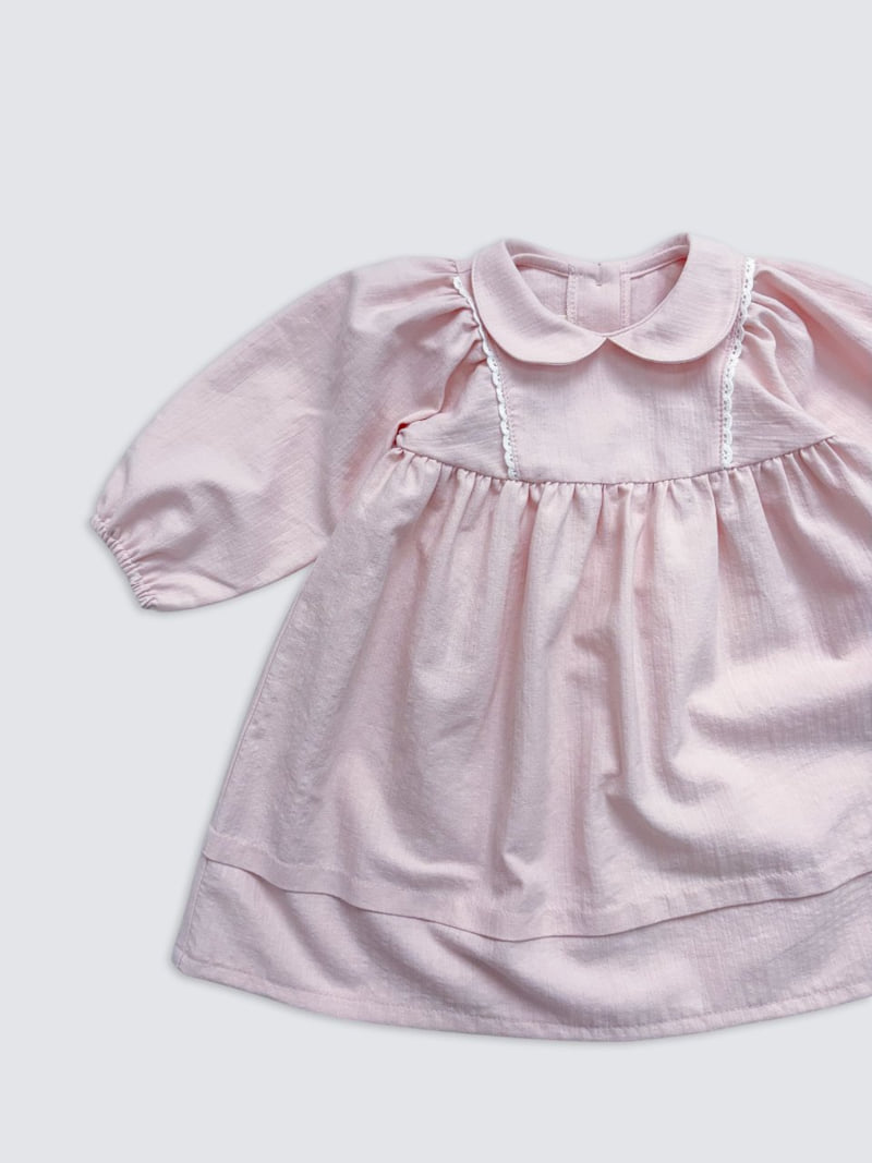 Pom - Korean Baby Fashion - #babyoutfit - Collar Panel One-piece - 10