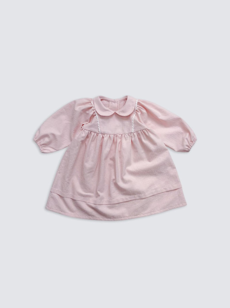 Pom - Korean Baby Fashion - #babyoutfit - Collar Panel One-piece - 9