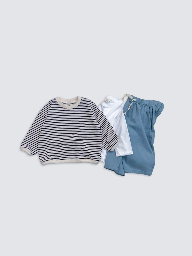 Pom - Korean Baby Fashion - #babyoutfit - Rappa Stripe Sweatshirt - 7