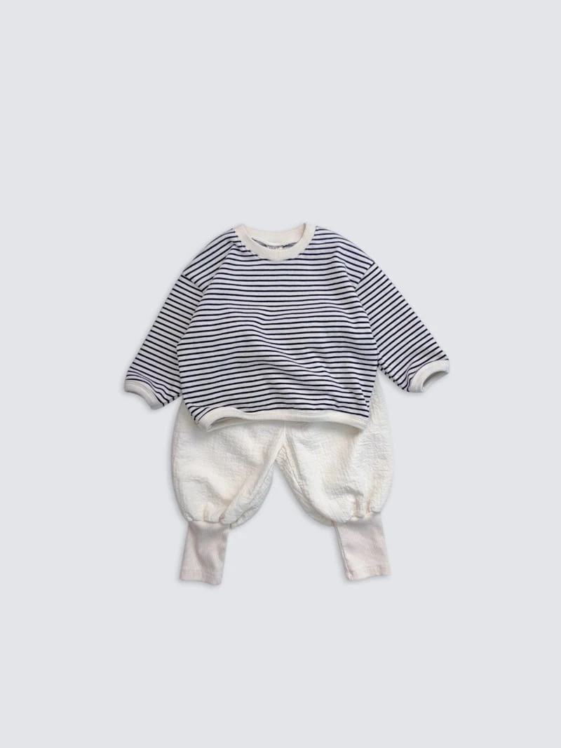 Pom - Korean Baby Fashion - #babyoutfit - Rappa Stripe Sweatshirt - 8