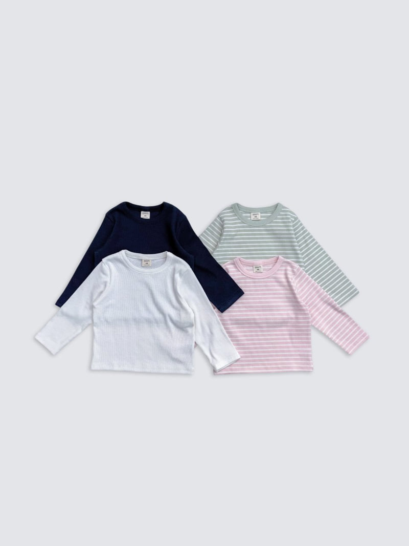 Pom - Korean Baby Fashion - #babyoutfit - Ribbed Basic Tee - 5