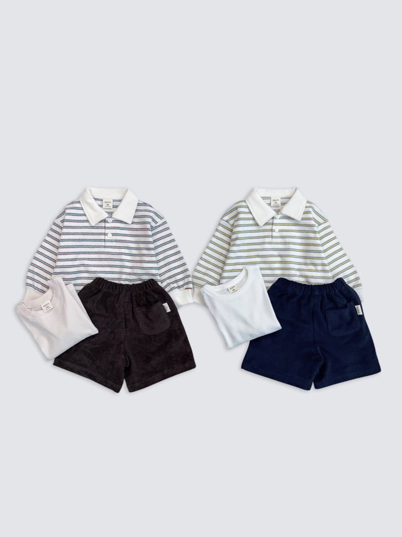 Pom - Korean Baby Fashion - #babyoutfit - Terry Collar Sweatshirt