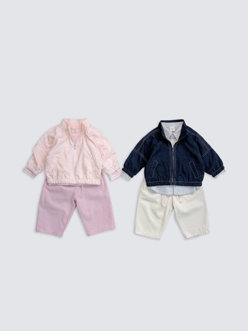 Pom - Korean Baby Fashion - #babywear - Stitch Wind Jacket - 2
