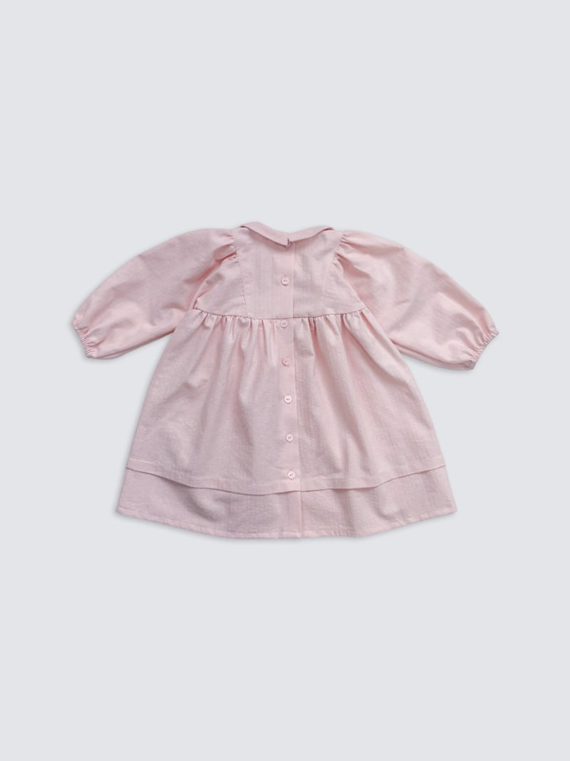 Pom - Korean Baby Fashion - #babywear - Collar Panel One-piece - 11