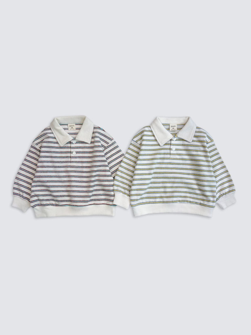 Pom - Korean Baby Fashion - #babywear - Terry Collar Sweatshirt - 2