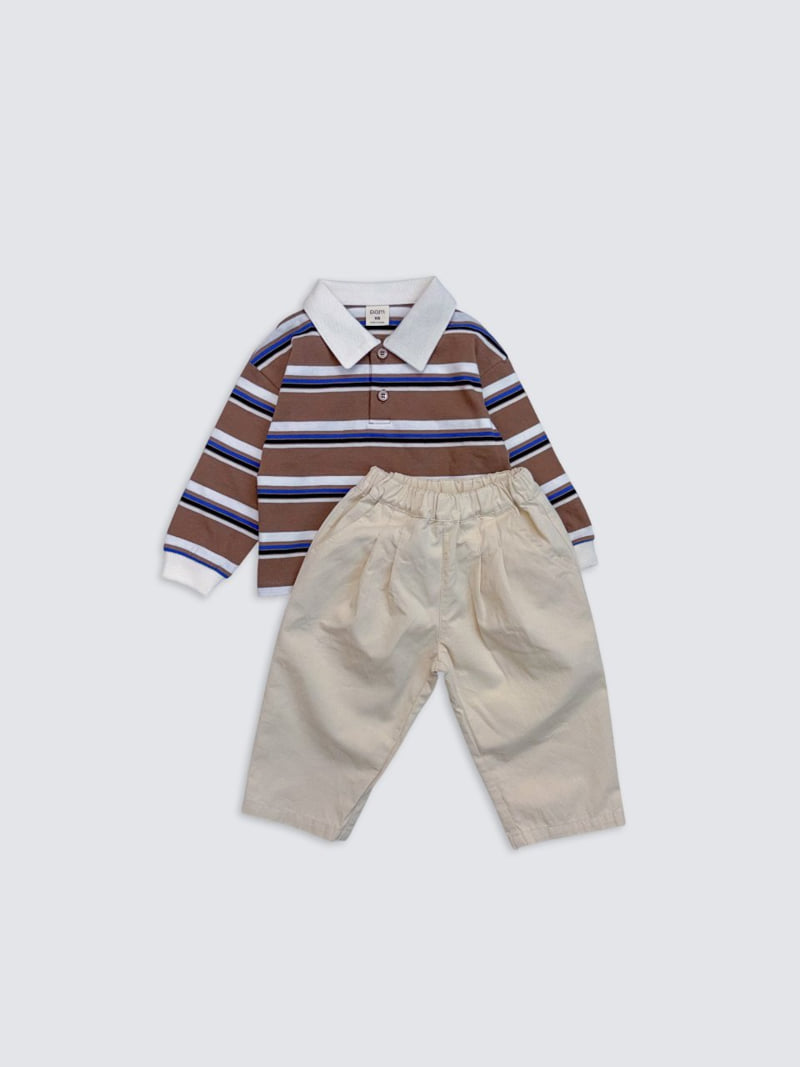 Pom - Korean Baby Fashion - #babywear - Stripe Collar Tee - 5