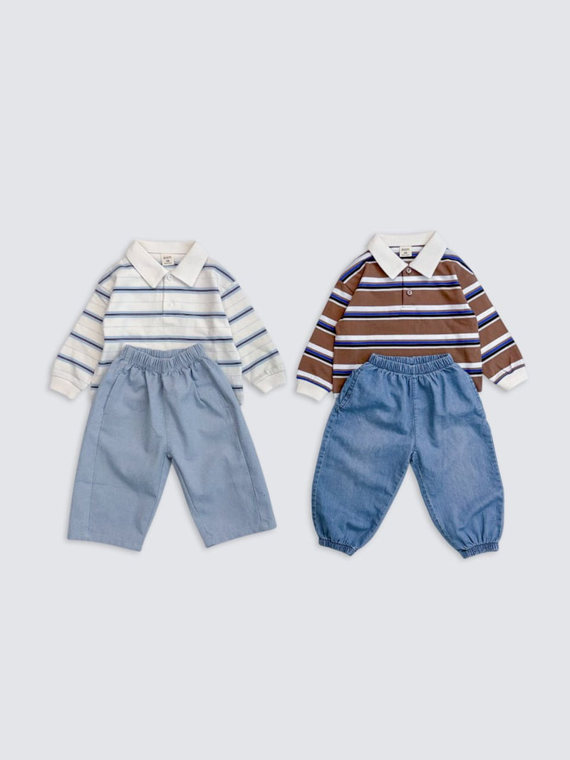 Pom - Korean Baby Fashion - #onlinebabyboutique - Denim Jogger Pants - 5