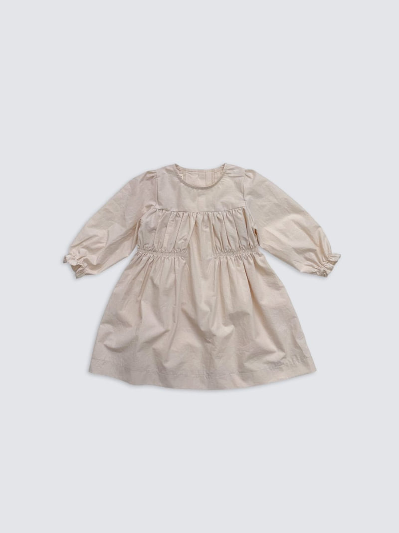 Pom - Korean Baby Fashion - #onlinebabyboutique - Shirring One-piece