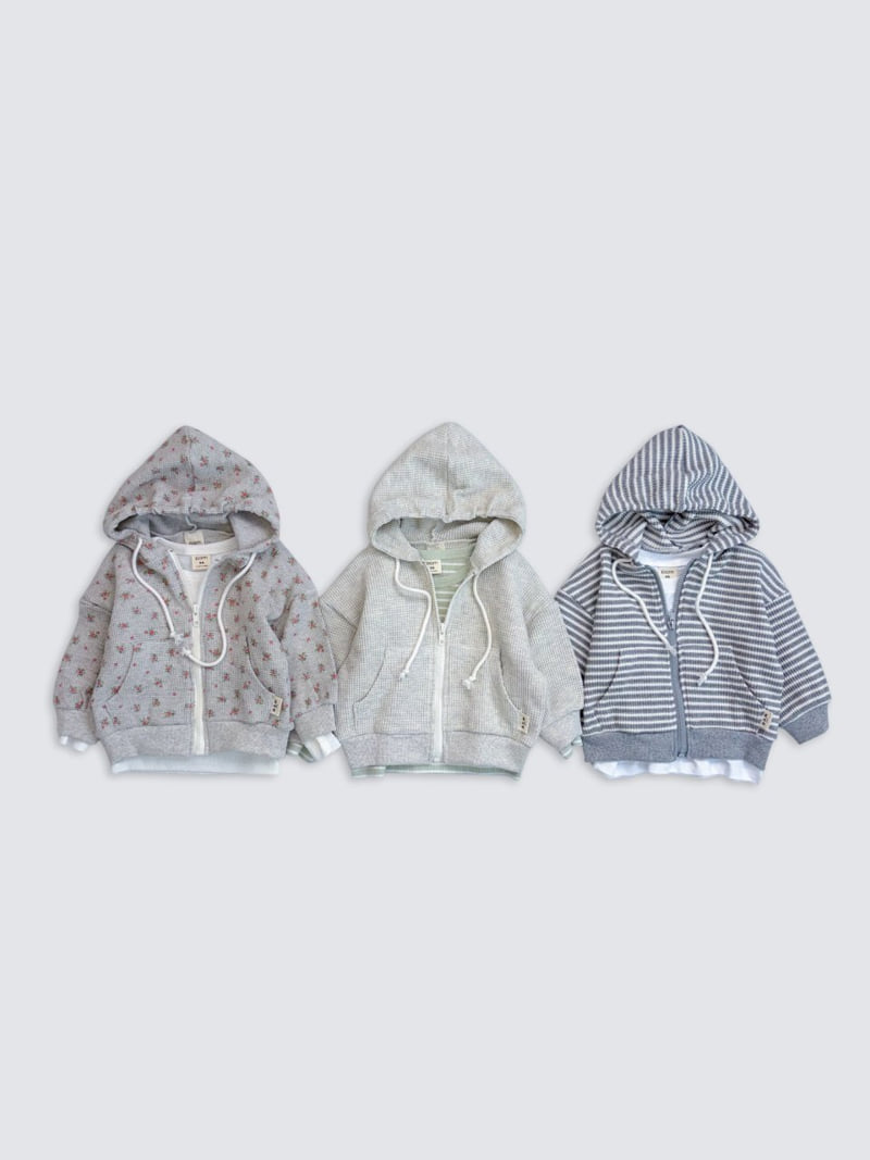 Pom - Korean Baby Fashion - #onlinebabyboutique - Waffle Hood Zip-Up - 7