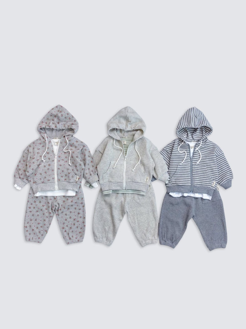 Pom - Korean Baby Fashion - #onlinebabyboutique - Flower Hood Zip-Up - 5