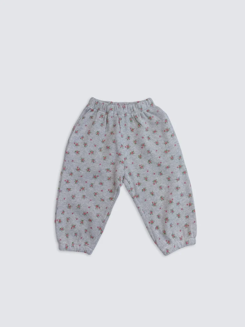 Pom - Korean Baby Fashion - #babywear - Flower Jogger Pants - 4