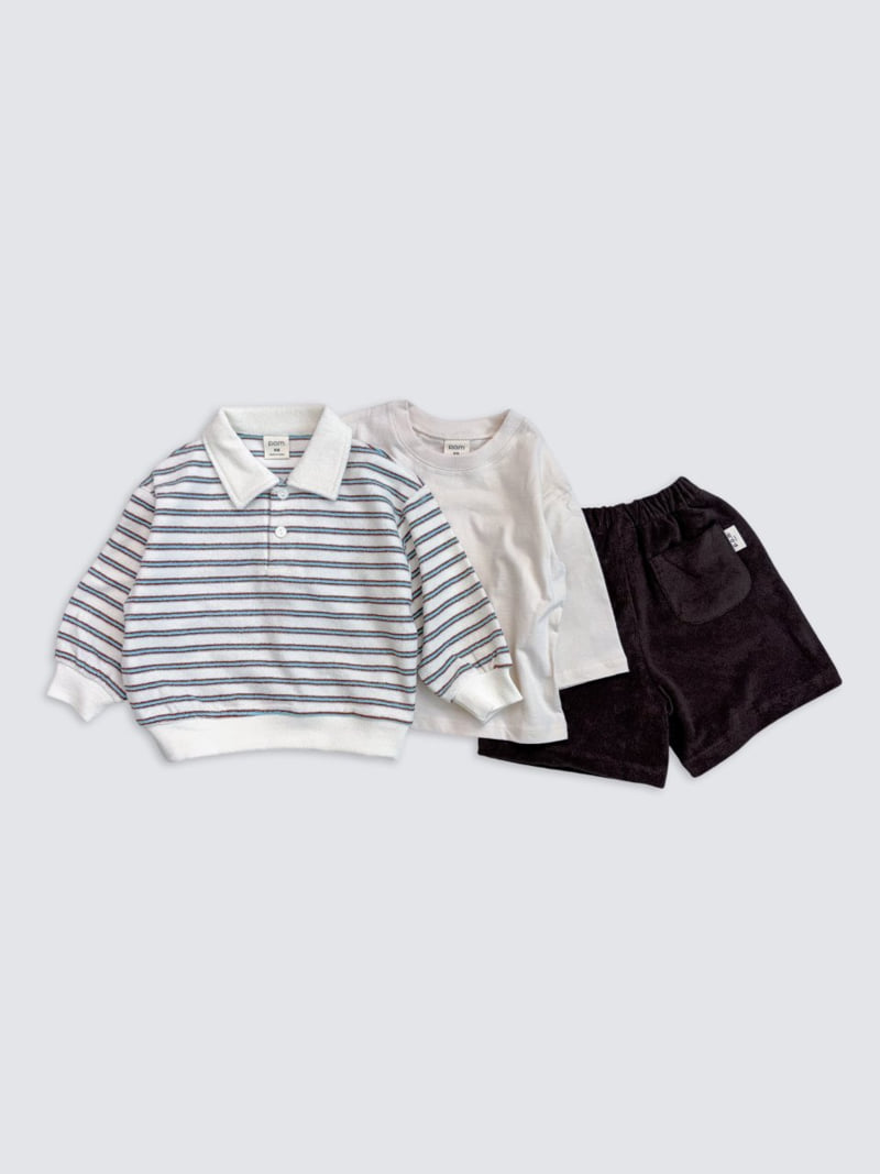 Pom - Korean Baby Fashion - #onlinebabyboutique - Terry Collar Sweatshirt - 3