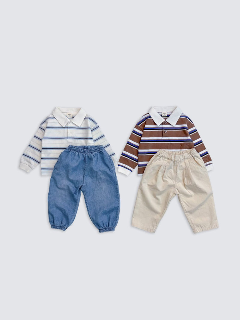 Pom - Korean Baby Fashion - #onlinebabyshop - Denim Jogger Pants - 6