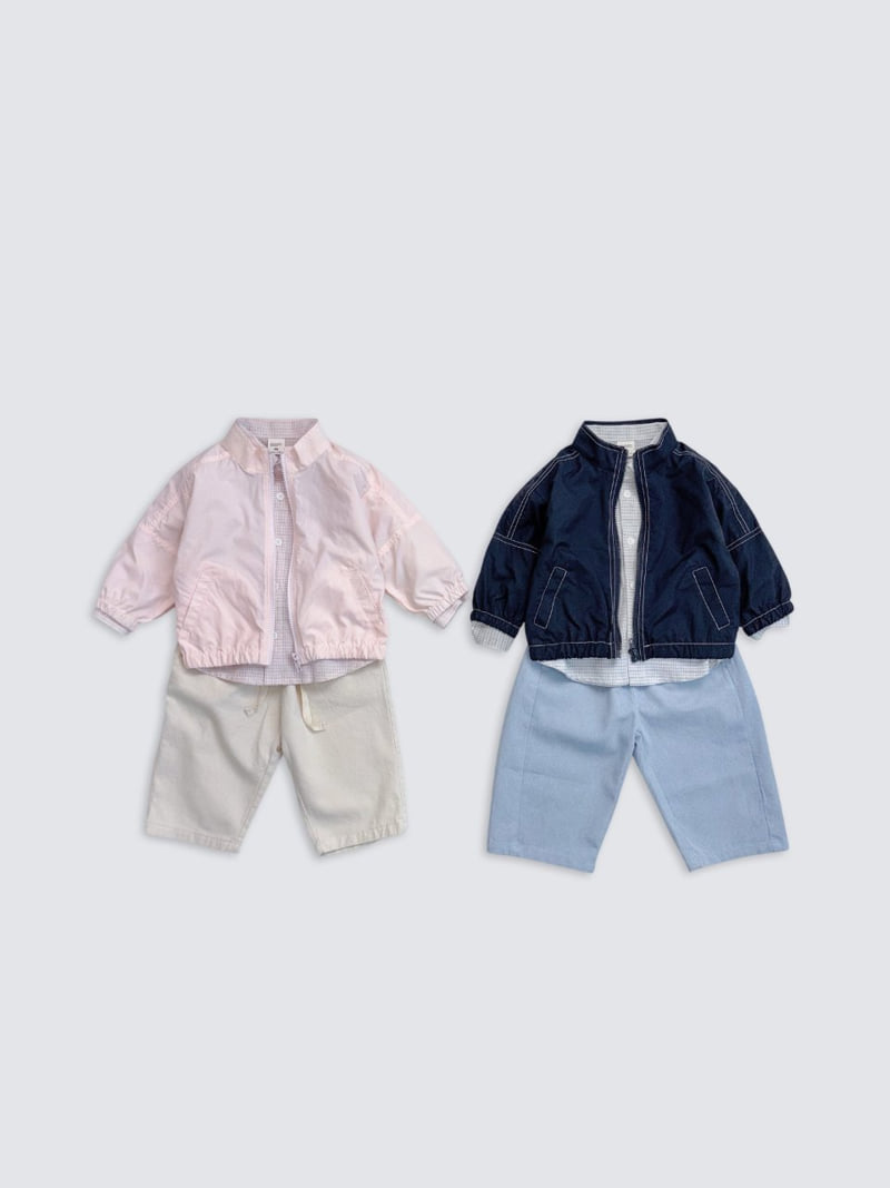 Pom - Korean Baby Fashion - #onlinebabyboutique - Stitch Wind Jacket - 4